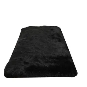 130cm black Plush round bedroom carpet round cushion AZ1919