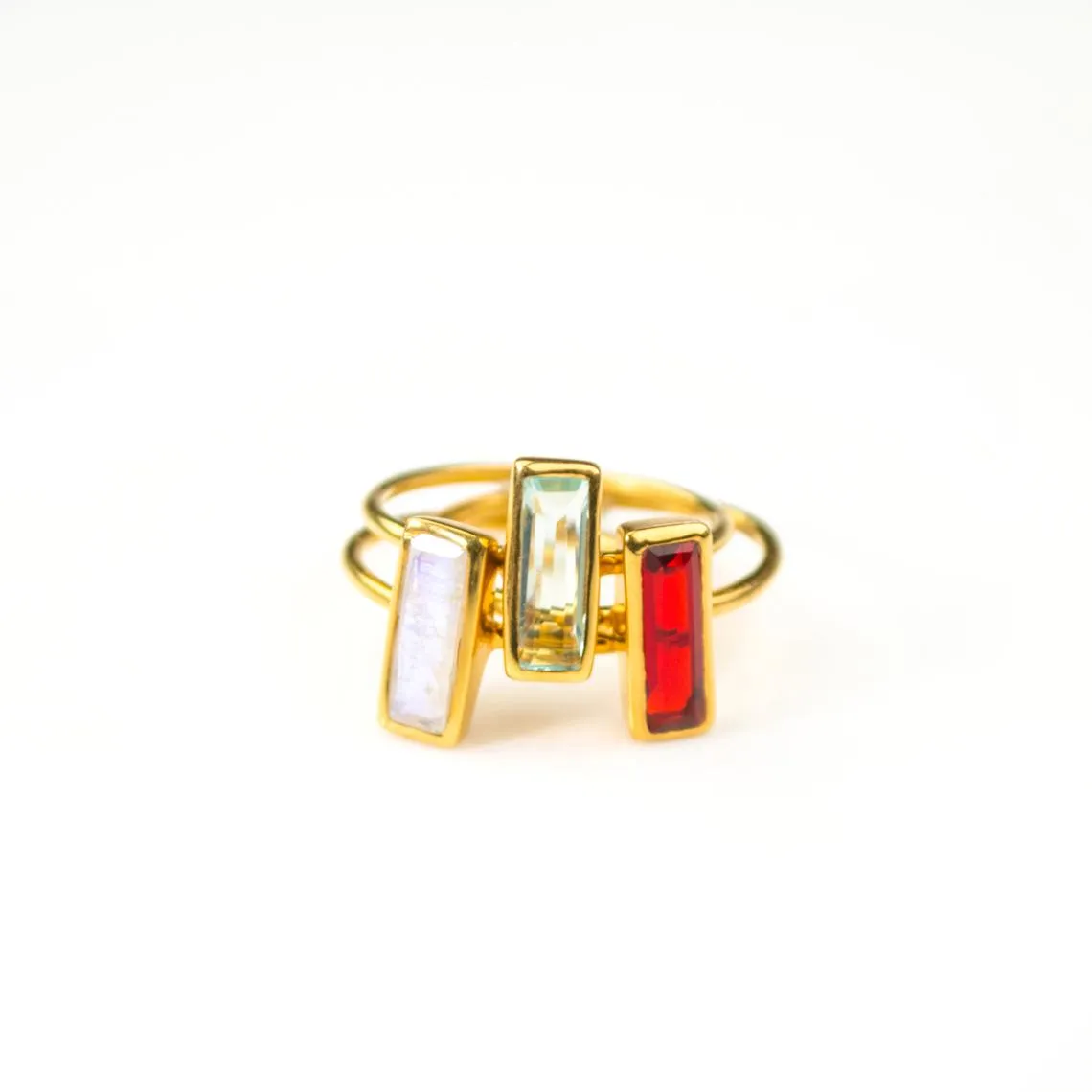 Adira Series: Tiny Birthstone Bar Ring Combo Set