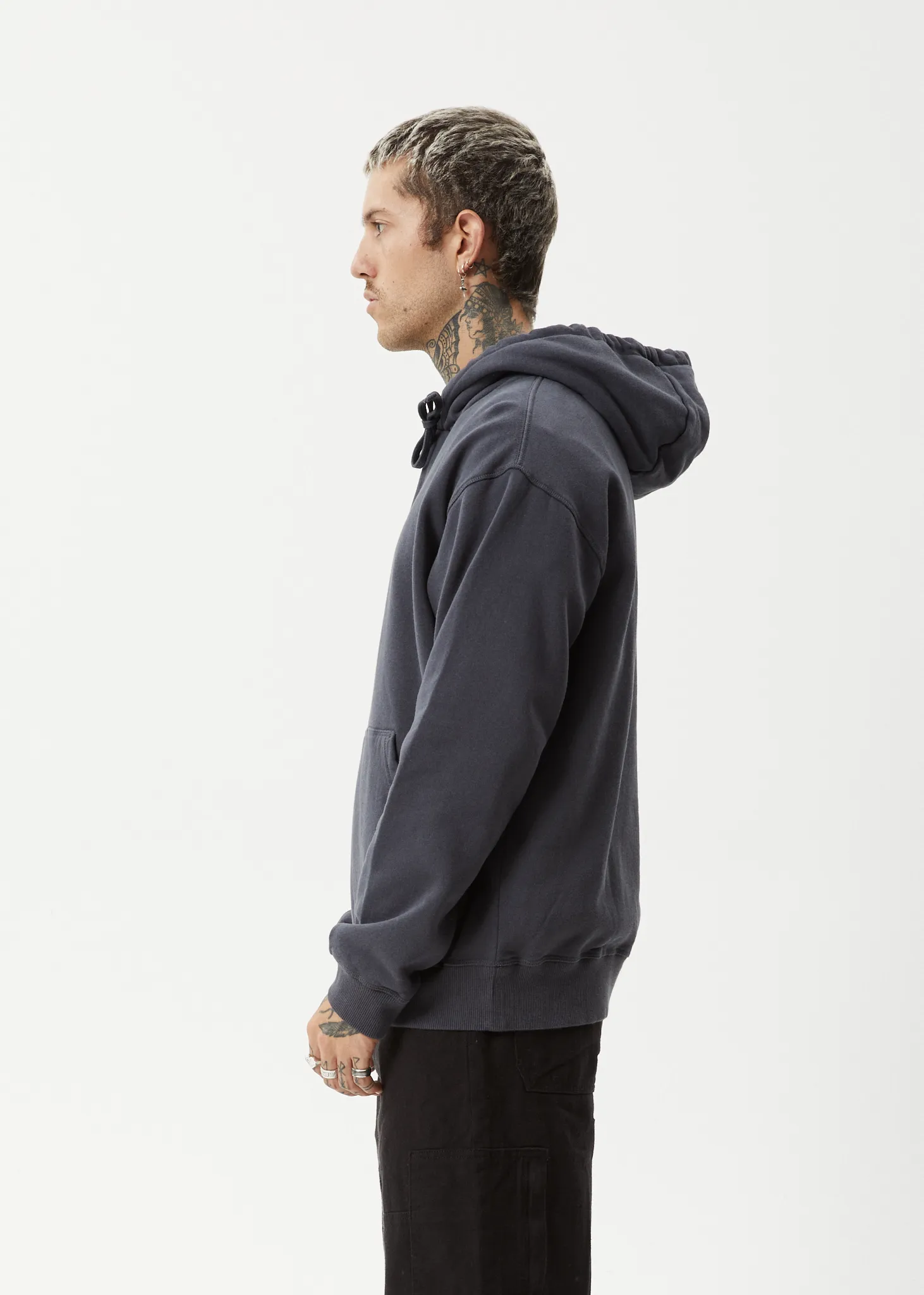 AFENDS Mens Sunflower - Pull On Hood - Charcoal