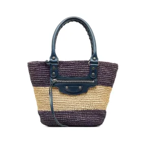 Balenciaga Motocross Classic Raffia Panier Handbag (SHG-AcdCnl)