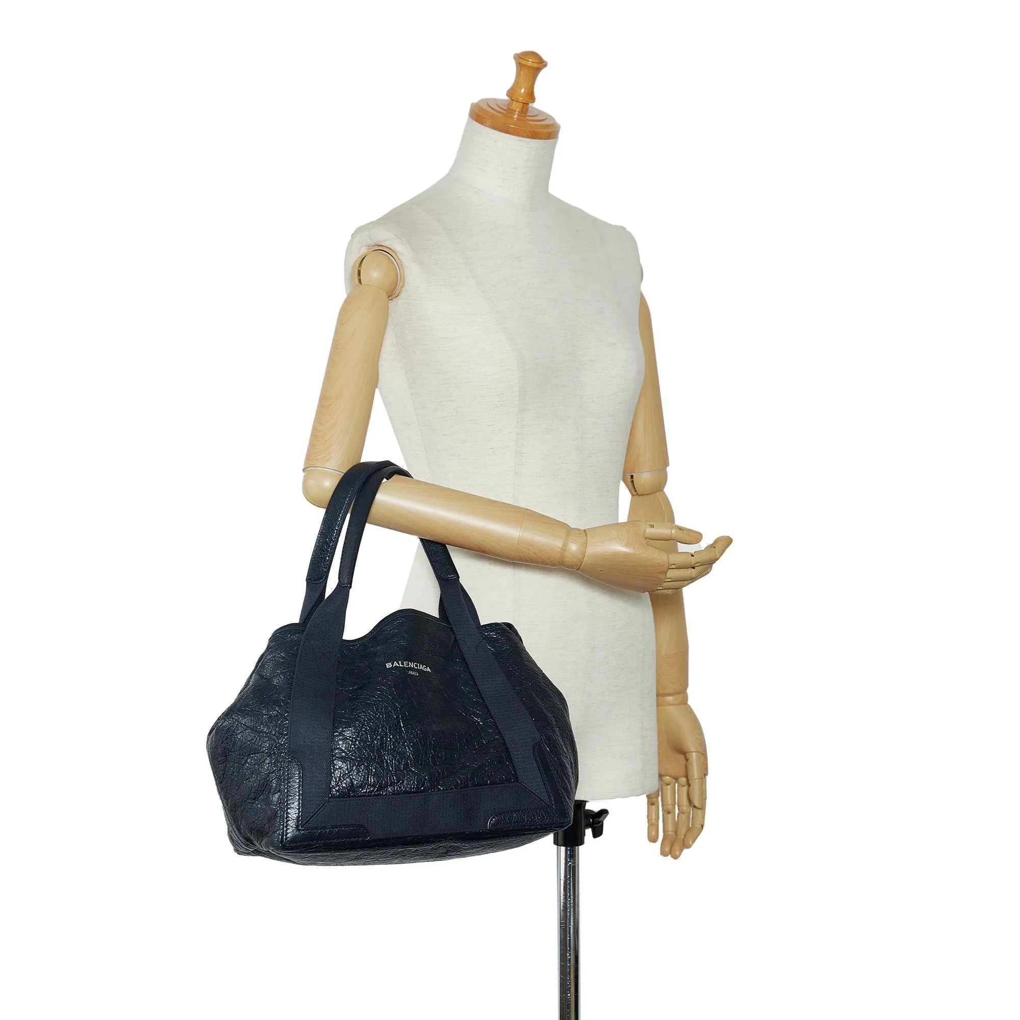 Balenciaga Navy Cabas S Tote (SHG-LSMOX8)