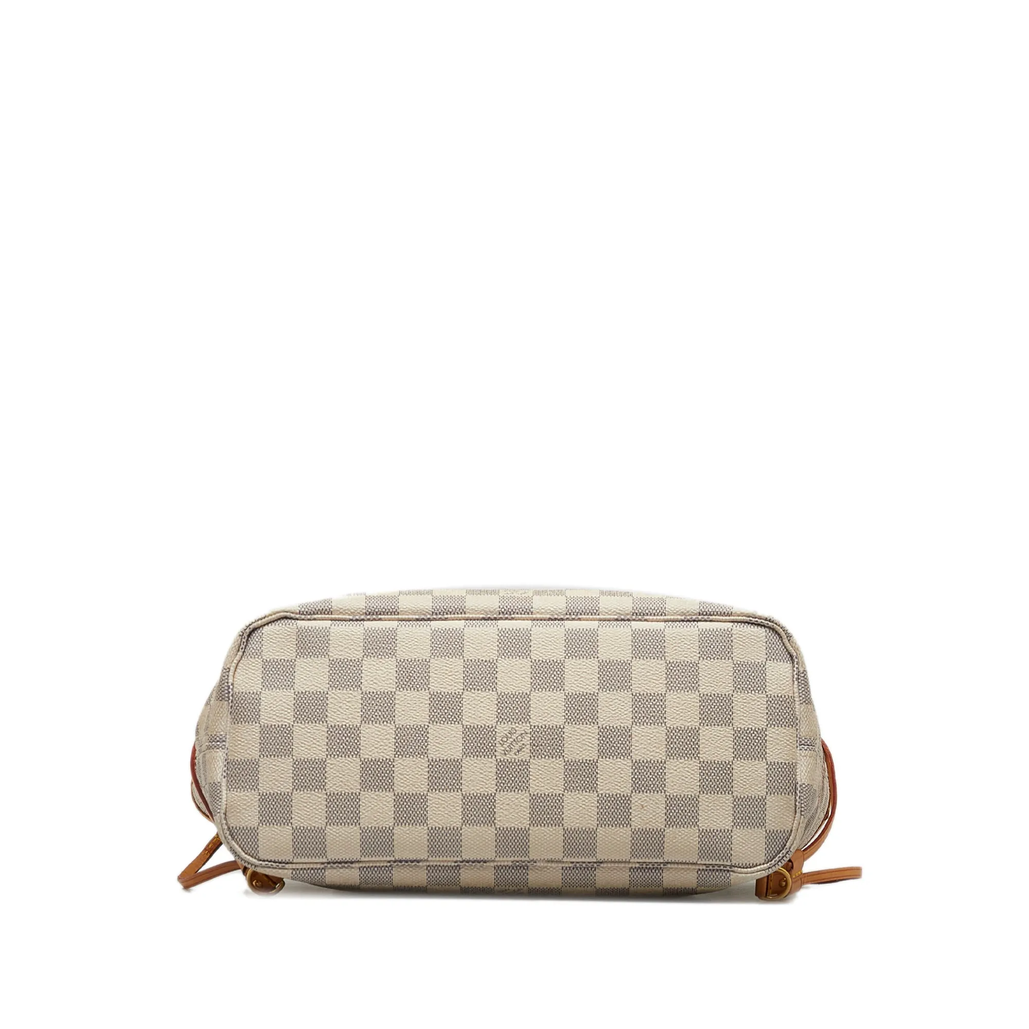 Beige Louis Vuitton Damier Azur Neverfull PM Tote Bag