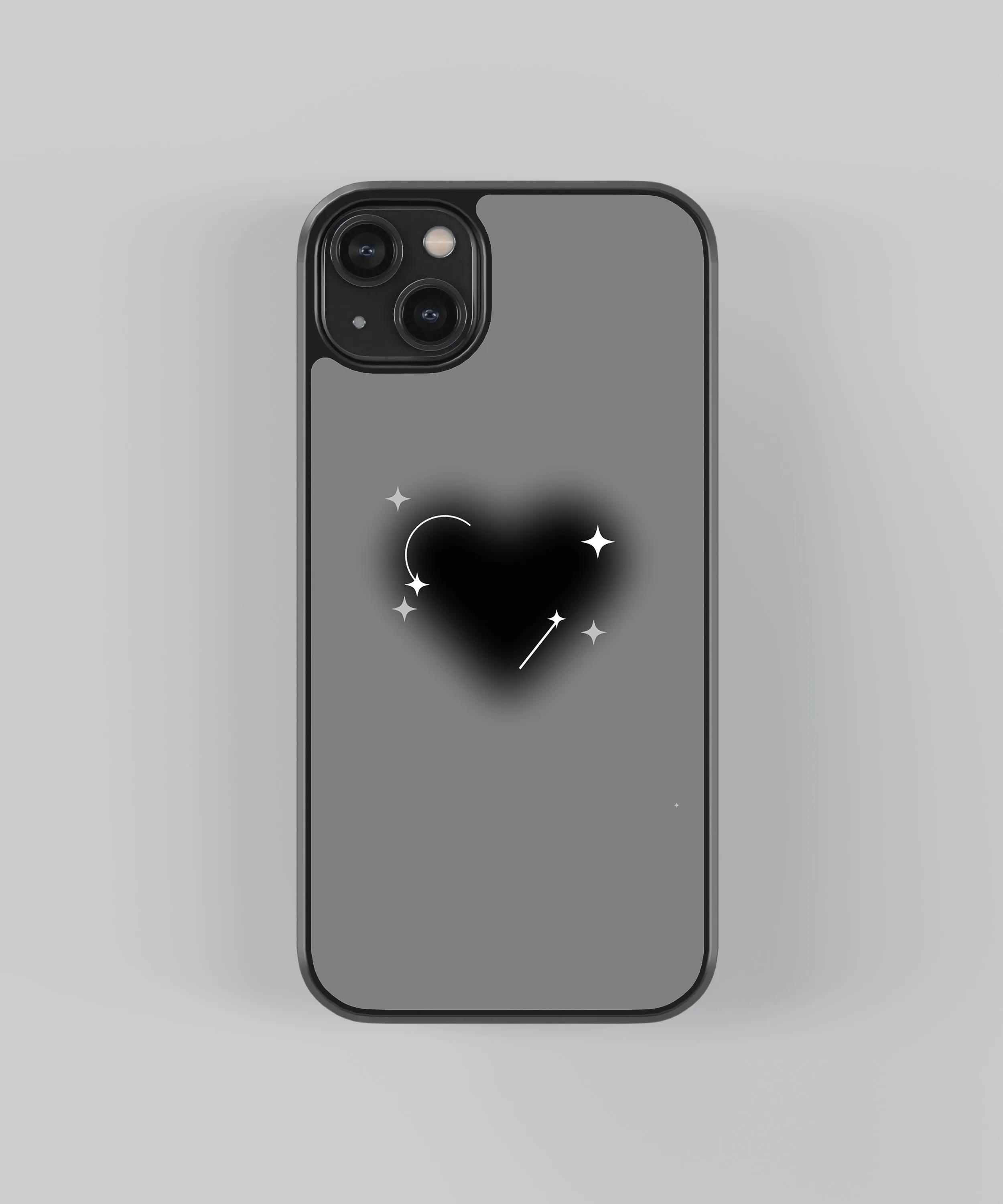 Black Heart Abstract Glass Phone Case Cover