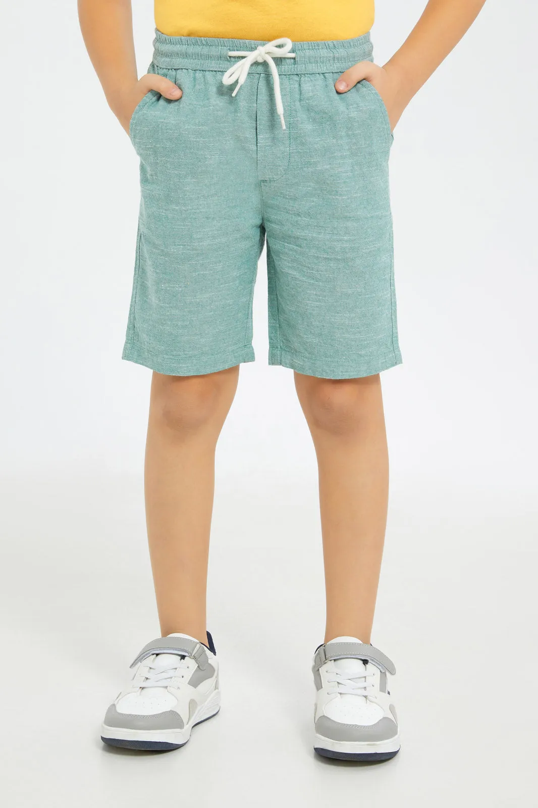 Boys Blue Cotton Pull On Shorts