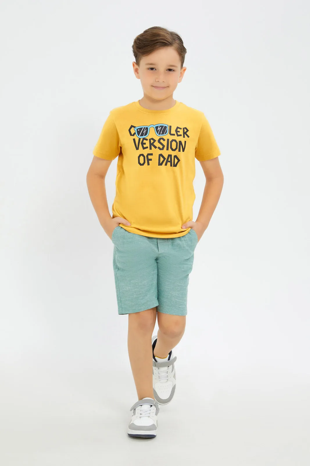 Boys Blue Cotton Pull On Shorts