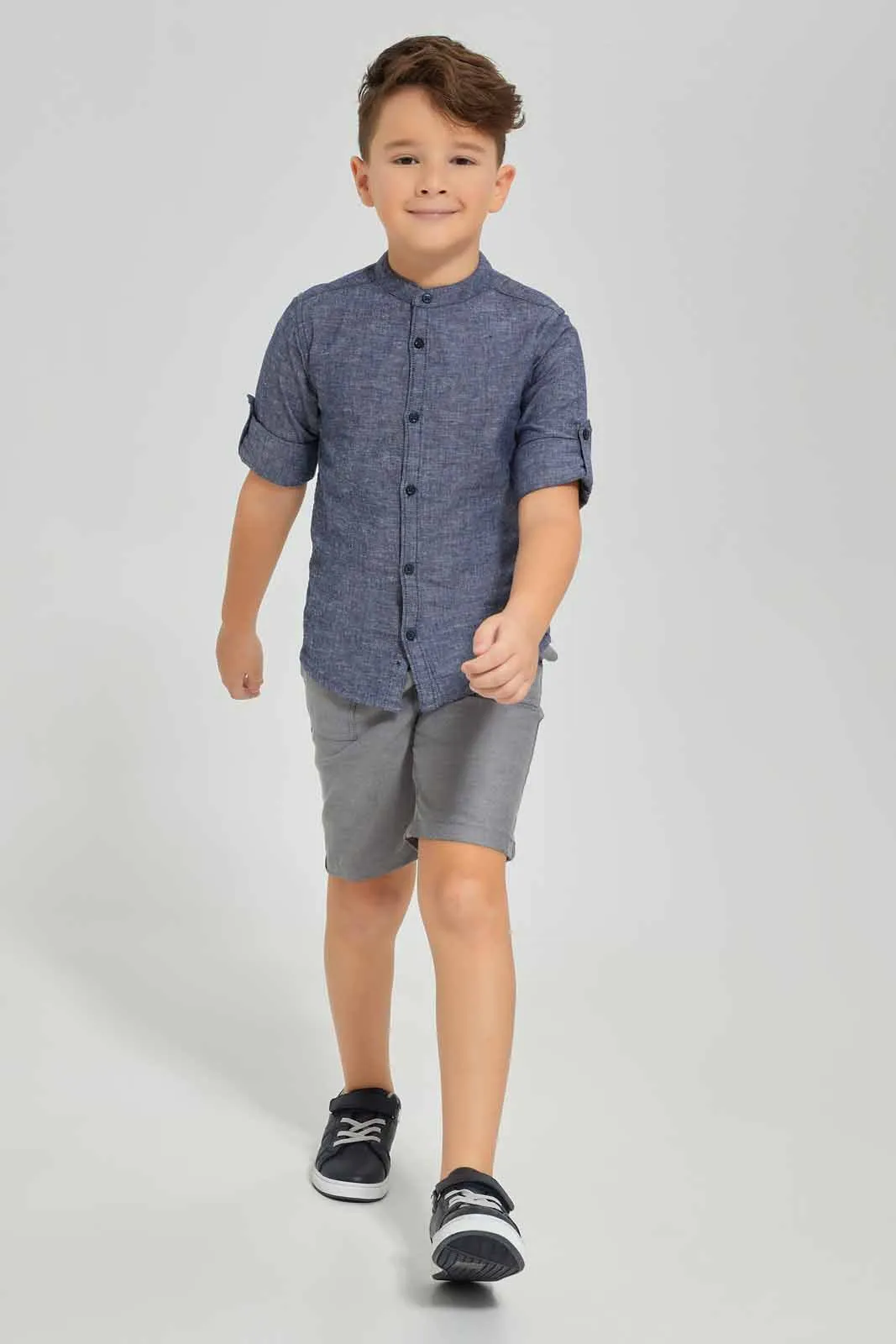 Boys Grey Pull-on Short