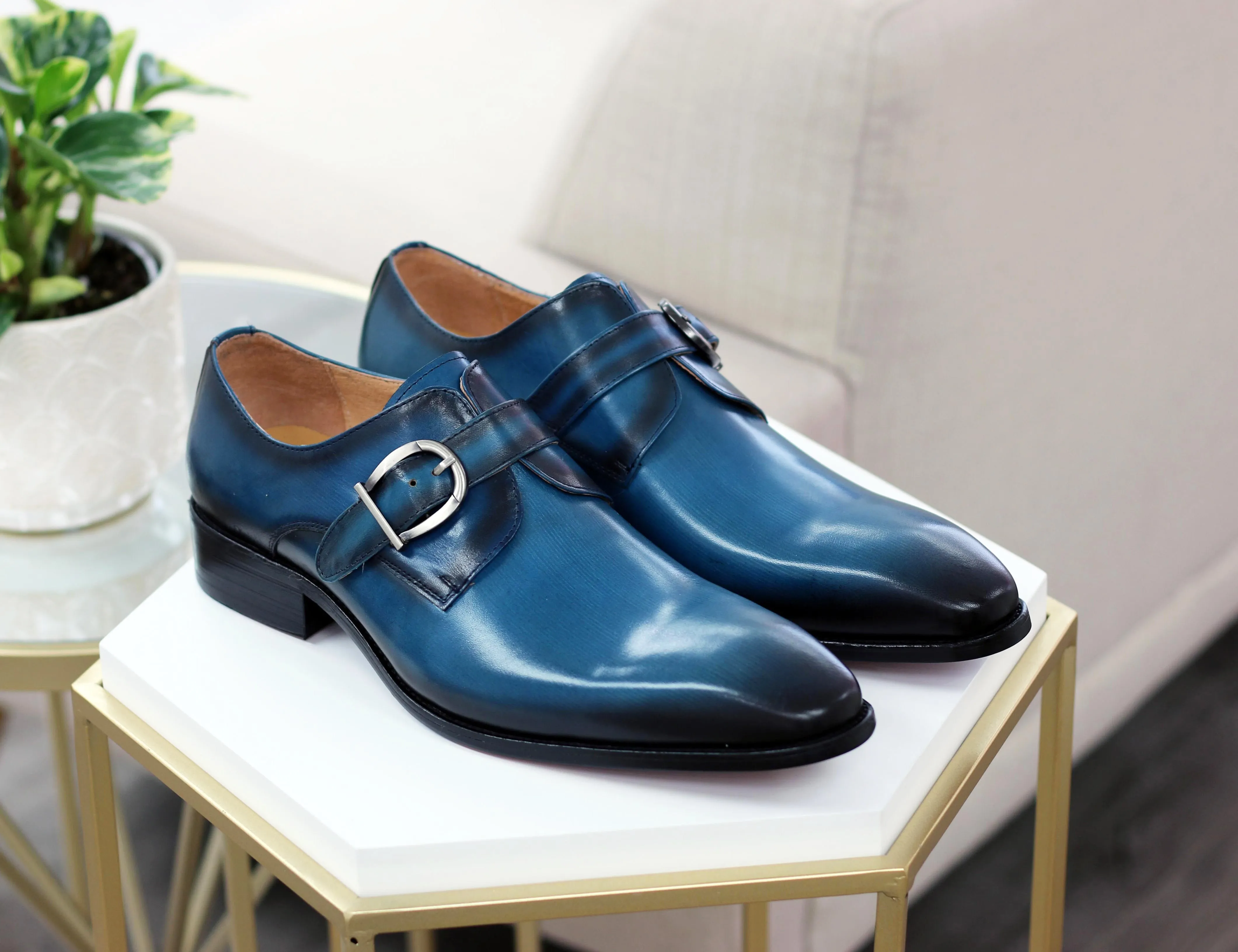 Calfskin Monkstrap Blue