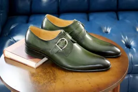 Calfskin Monkstrap Olive