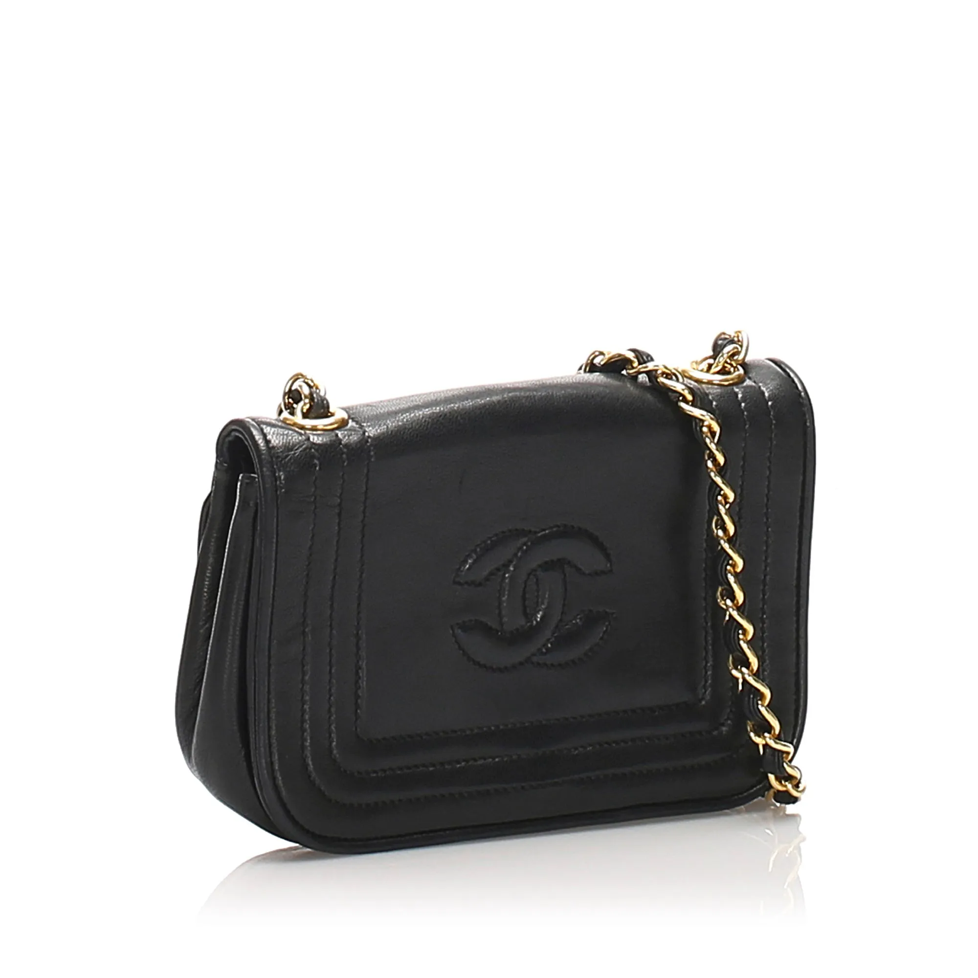 CC Lambskin Leather Crossbody Bag Black