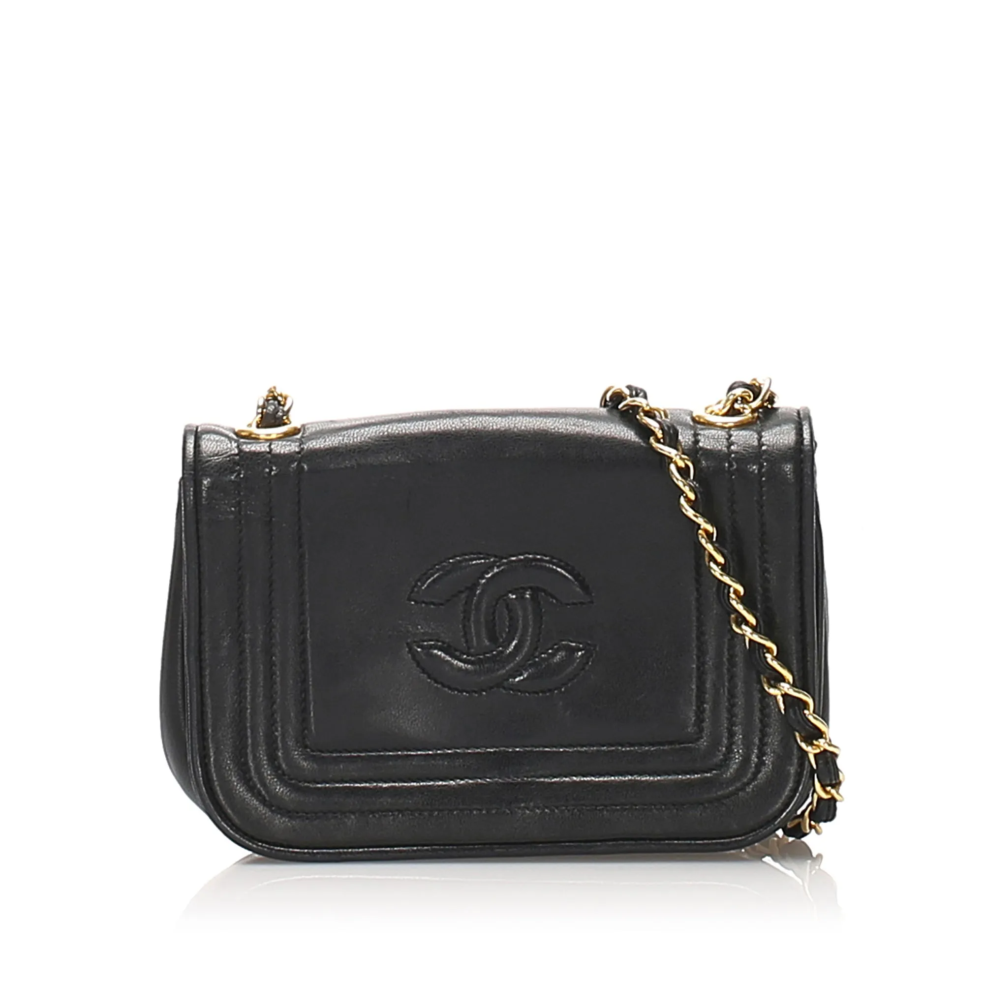 CC Lambskin Leather Crossbody Bag Black