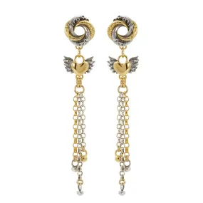 Chain Drop Algerian Loveknot Earrings