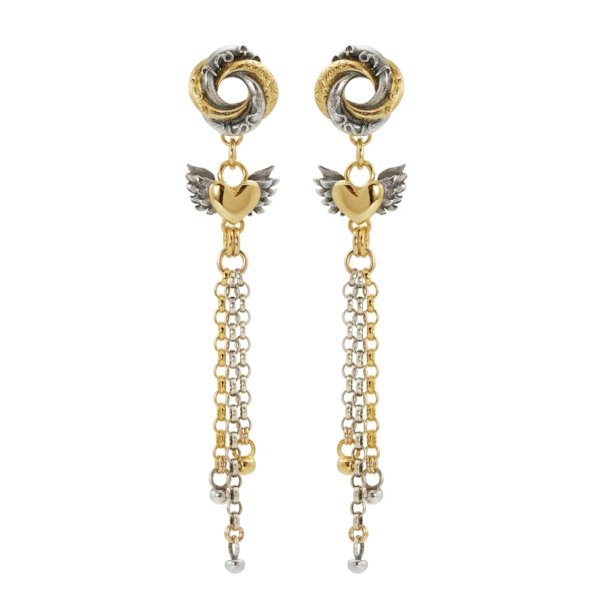 Chain Drop Algerian Loveknot Earrings