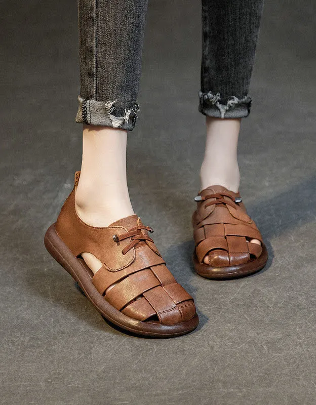 Comfortabel Leather Soft Sole Retro Flat Sandals