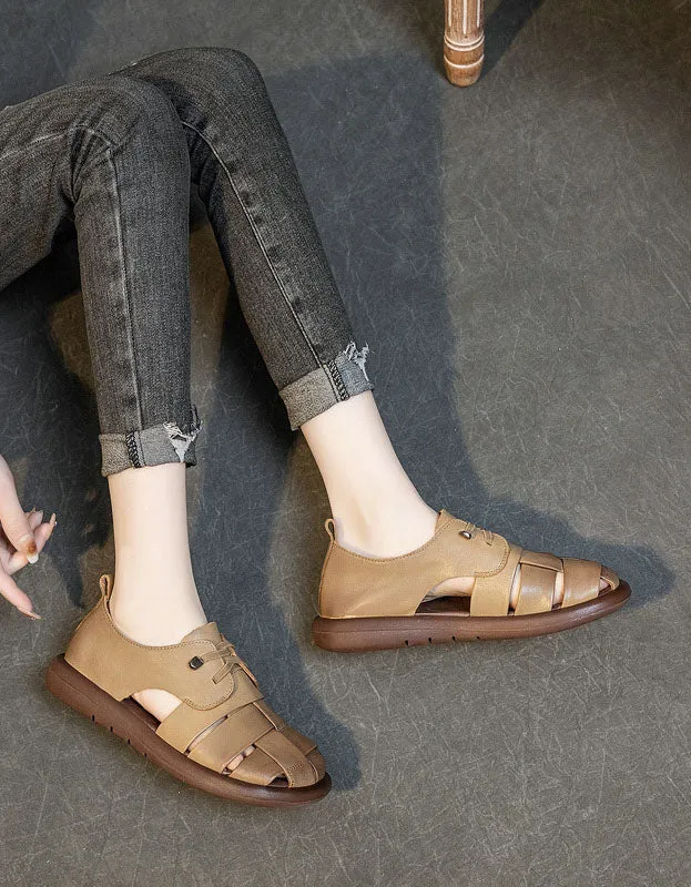 Comfortabel Leather Soft Sole Retro Flat Sandals