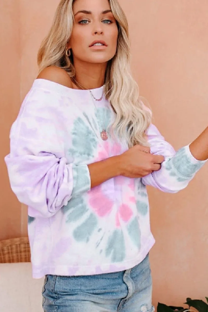 Crewneck longsleeve tie-dye shirt - Assorted Colors.