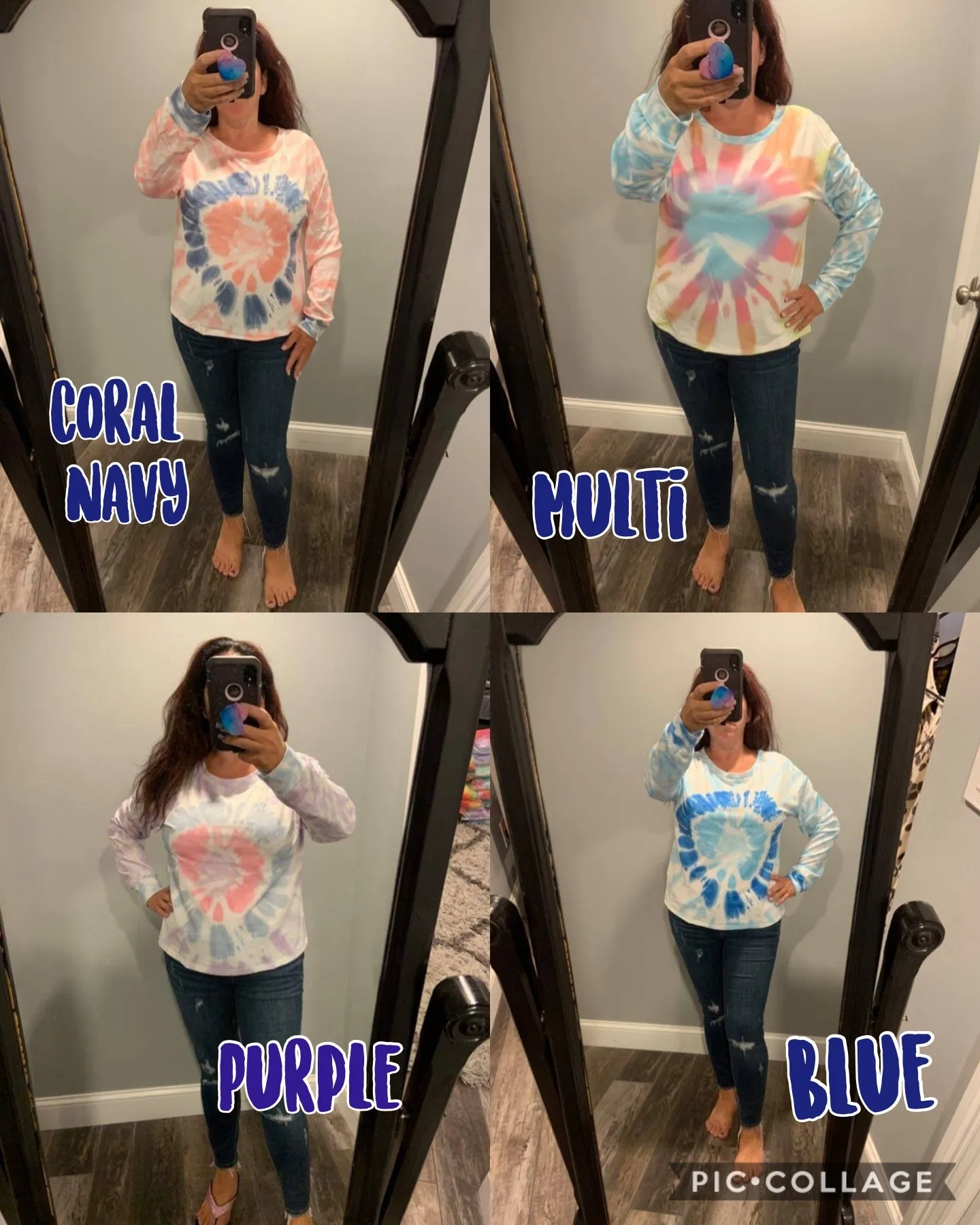 Crewneck longsleeve tie-dye shirt - Assorted Colors.