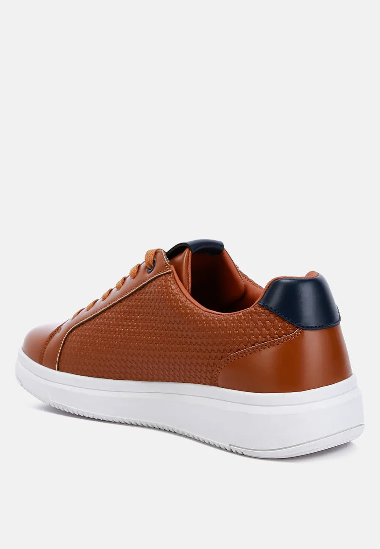 Embossed Lace-Up Sneakers By Ruw