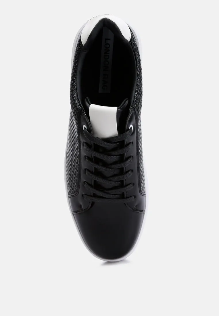 Embossed Lace-Up Sneakers By Ruw