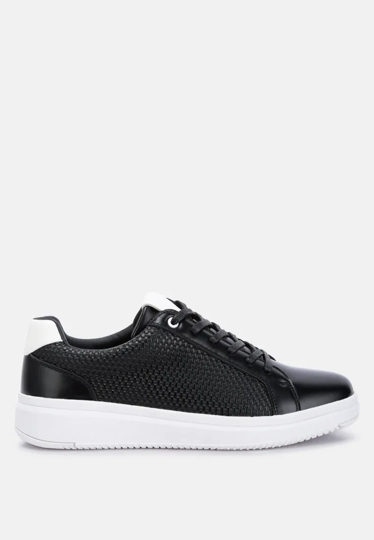 Embossed Lace-Up Sneakers By Ruw