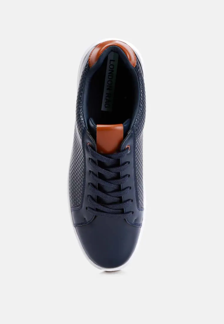 Embossed Lace-Up Sneakers By Ruw