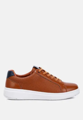 Embossed Lace-Up Sneakers By Ruw