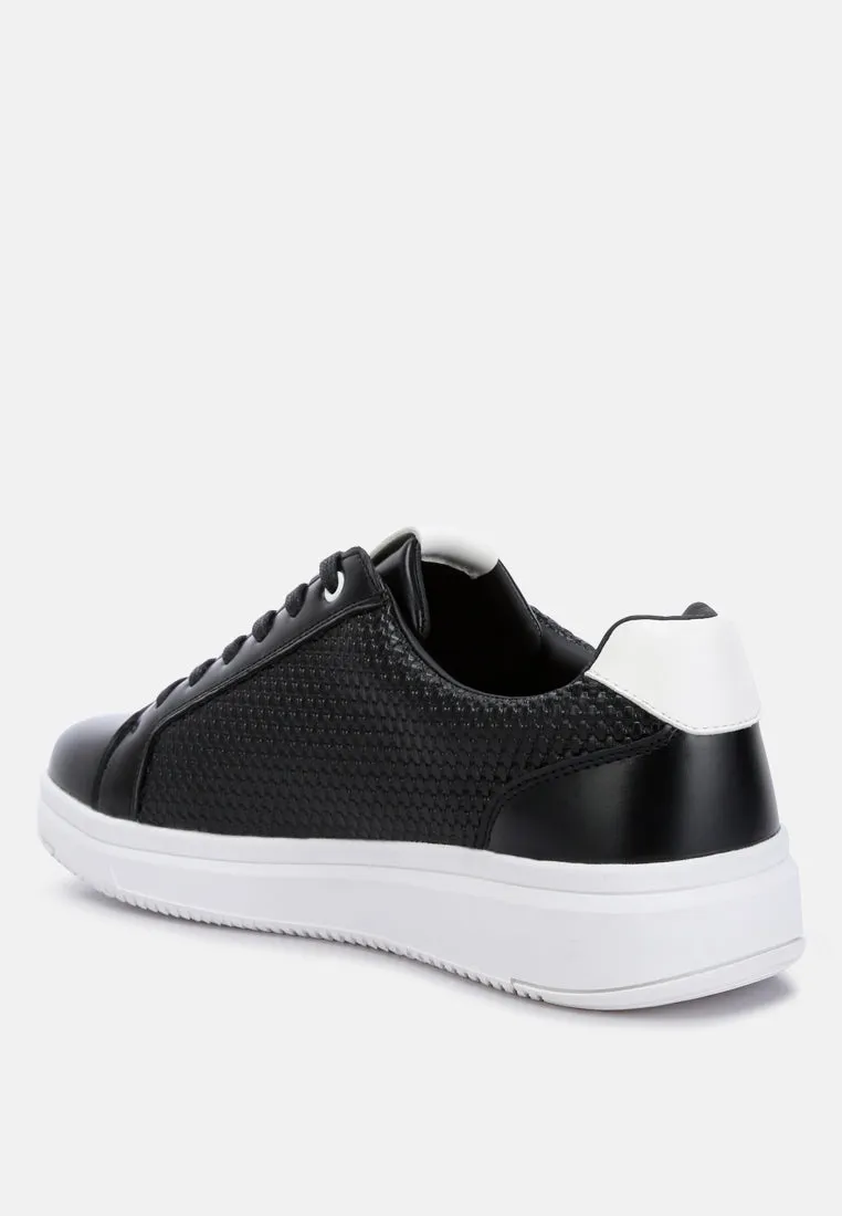 Embossed Lace-Up Sneakers By Ruw