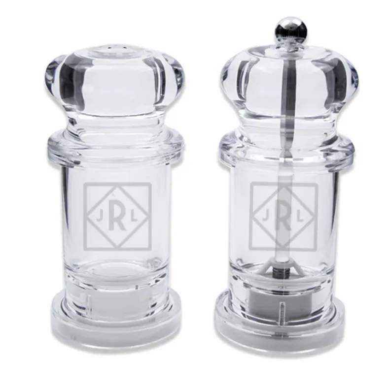 Engraved Acrylic Salt Shaker & Pepper Mill Set