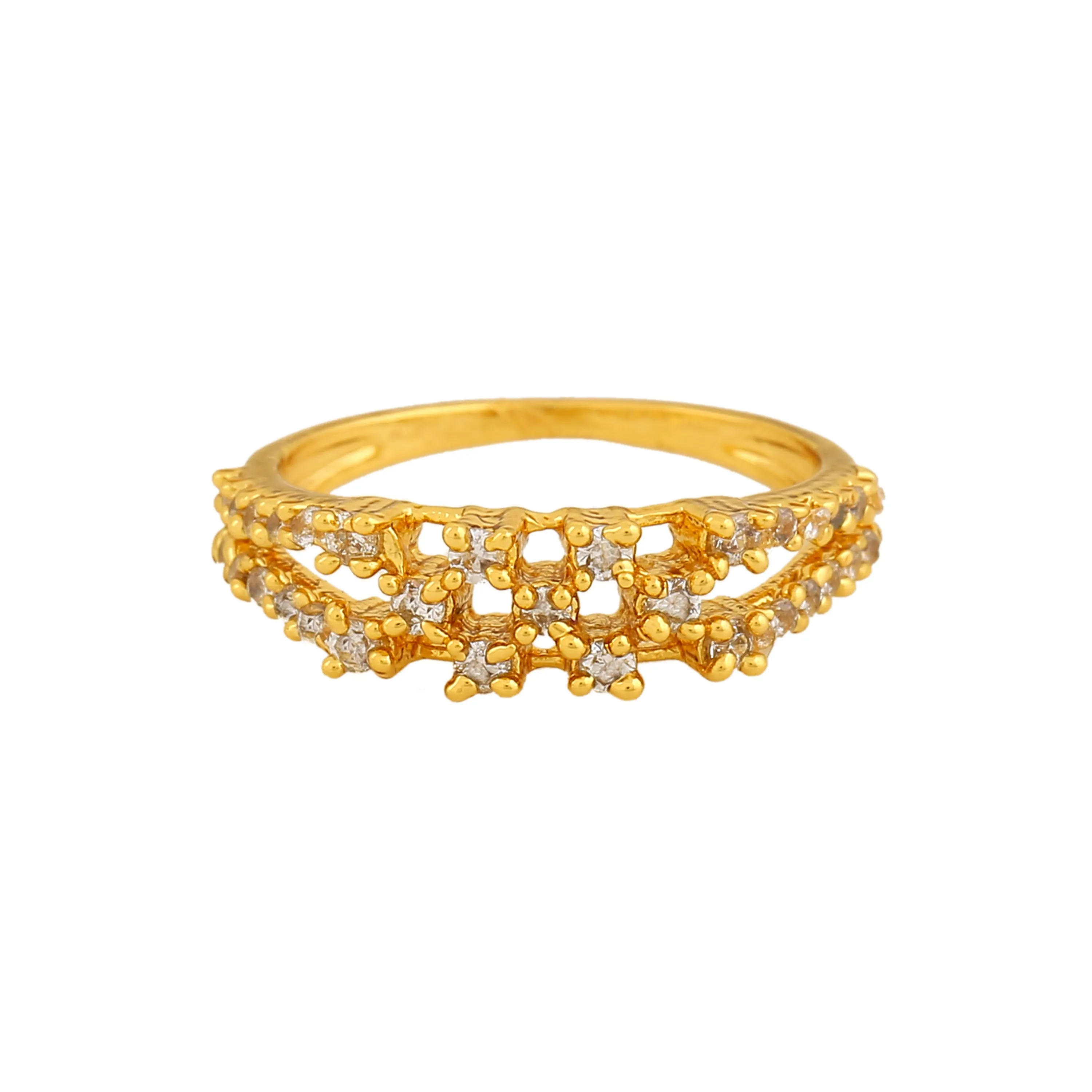 Estele Gold Plated CZ Exquisite Finger Ring for Women