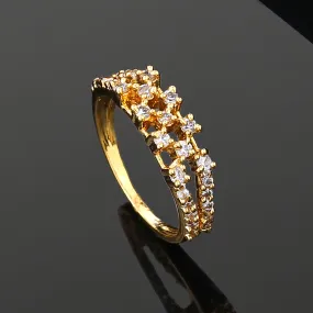 Estele Gold Plated CZ Exquisite Finger Ring for Women