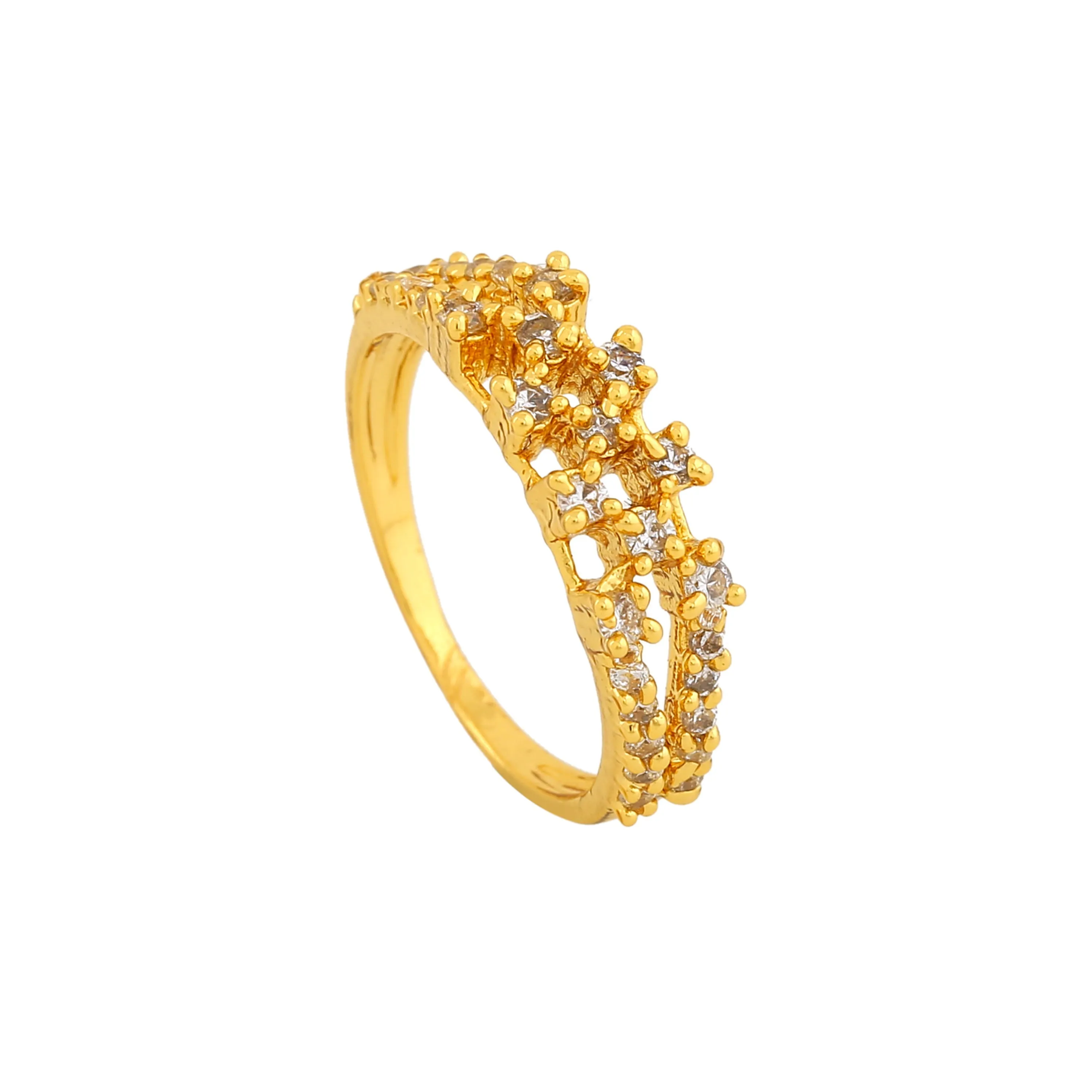 Estele Gold Plated CZ Exquisite Finger Ring for Women