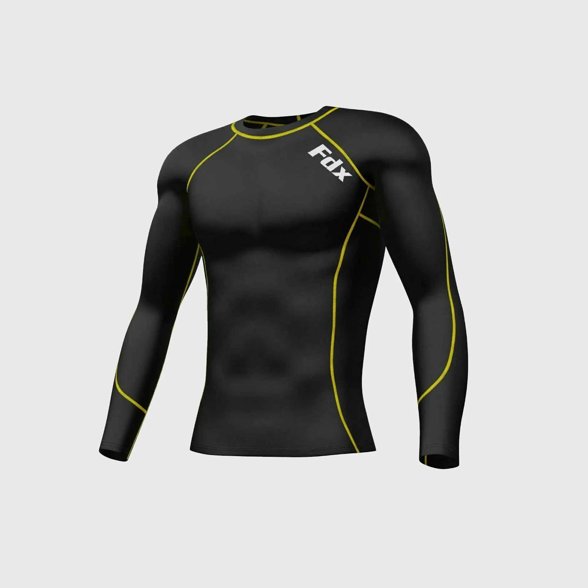 Fdx Blitz Men's & Boy's Yellow Base Layer Winter Cycling Top