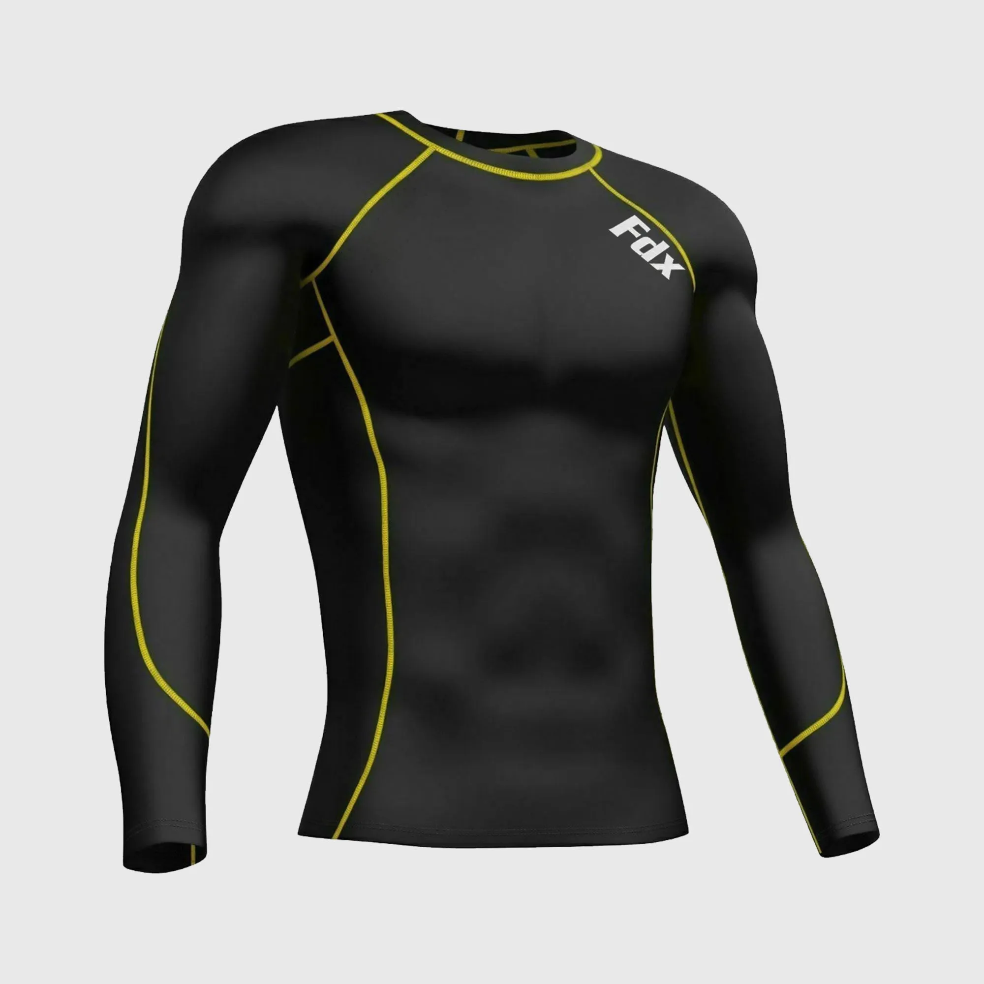 Fdx Blitz Men's & Boy's Yellow Base Layer Winter Cycling Top