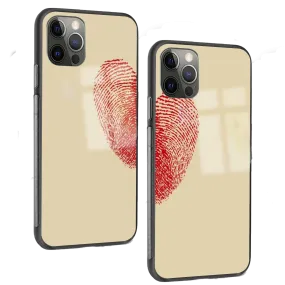 Fingerprint Heart Matching Phone Glass Cases