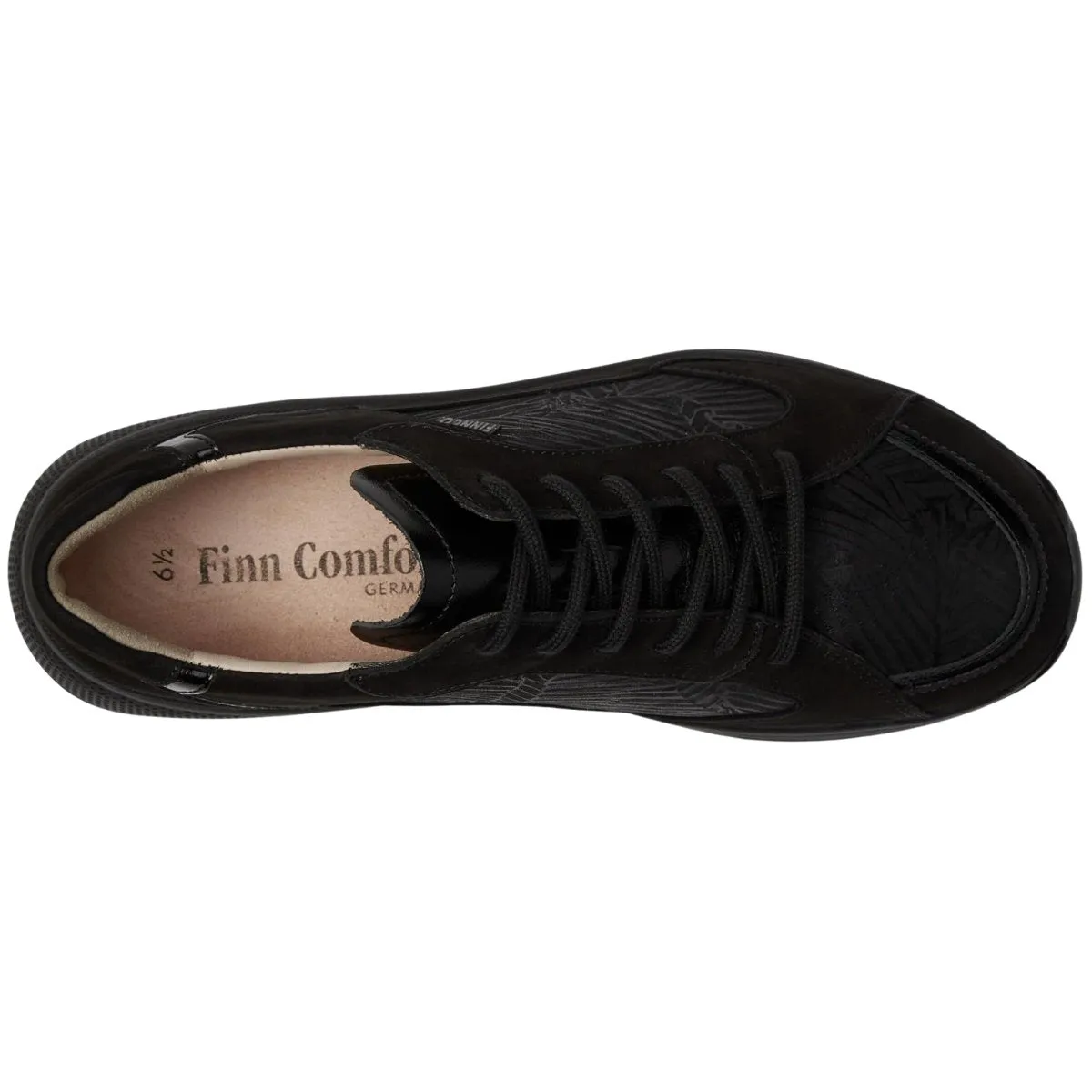 Finn Comfort Women's Piccadilly Black Suede/Patent