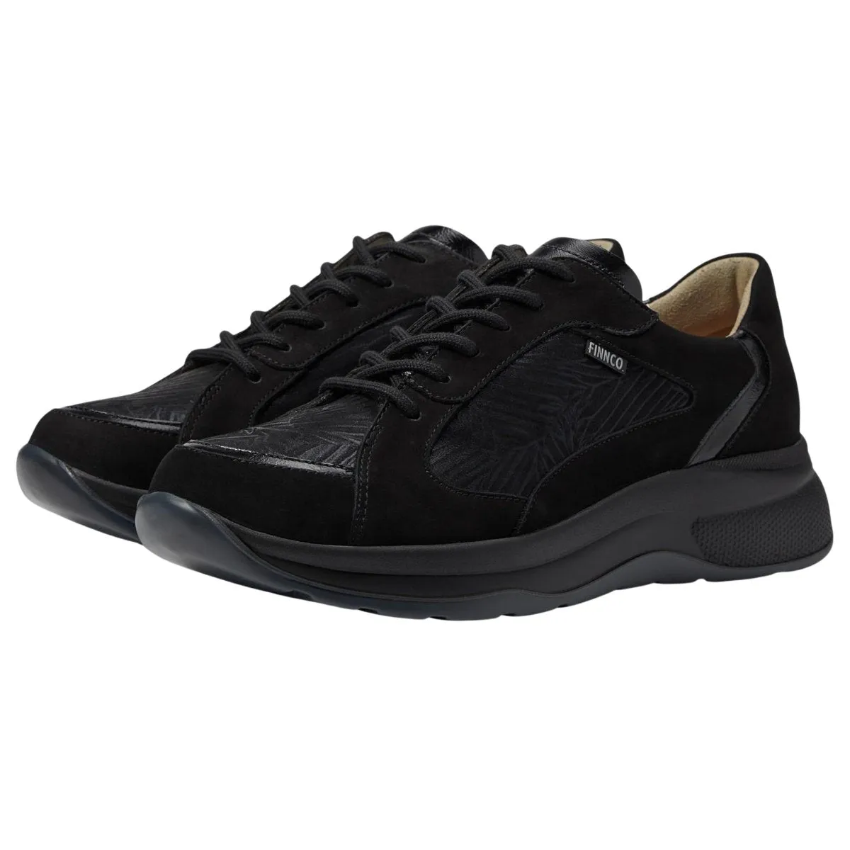 Finn Comfort Women's Piccadilly Black Suede/Patent