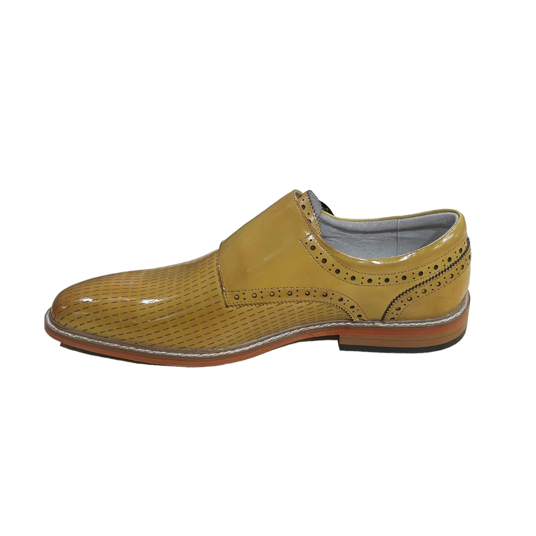 GIOVANNI: Rocky Wing Tip Double Monk Strap