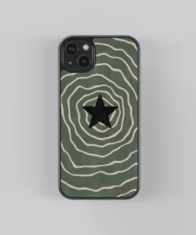 Green Star Spiral Abstract Glass Phone Case Cover