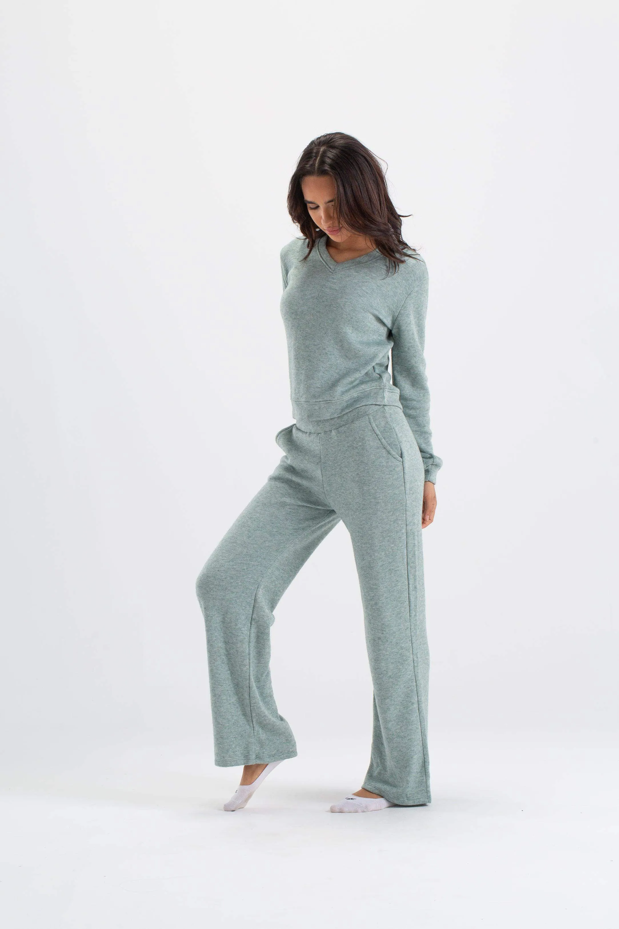 Heather V-Neck Pyjama Set