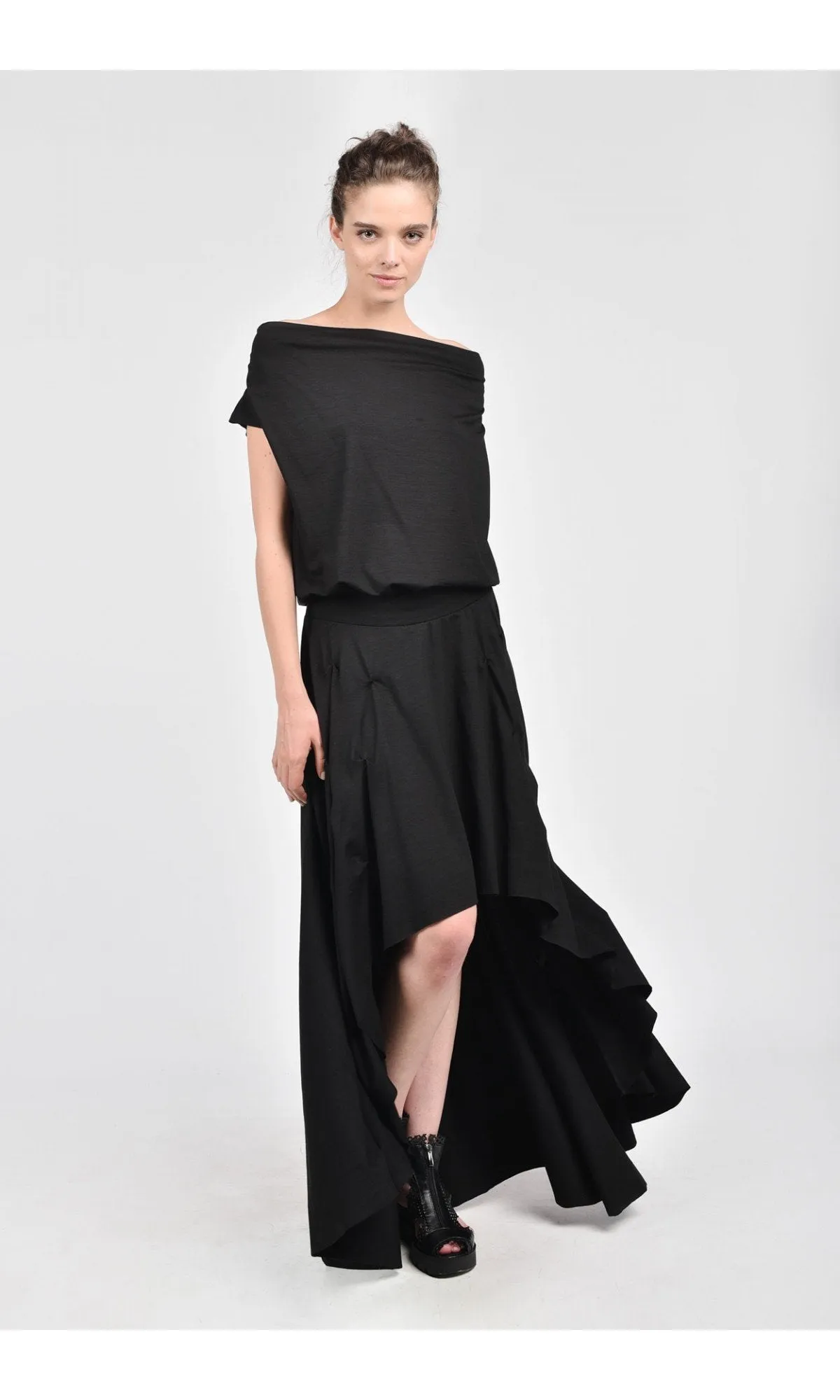 High Low Maxi Jersey Dress