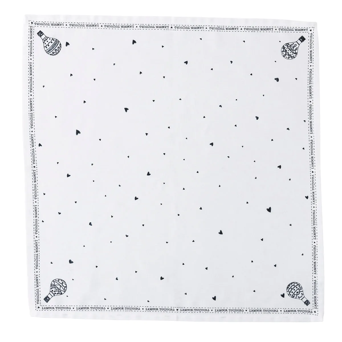 L'Amour Toujours Napkin - White/Black