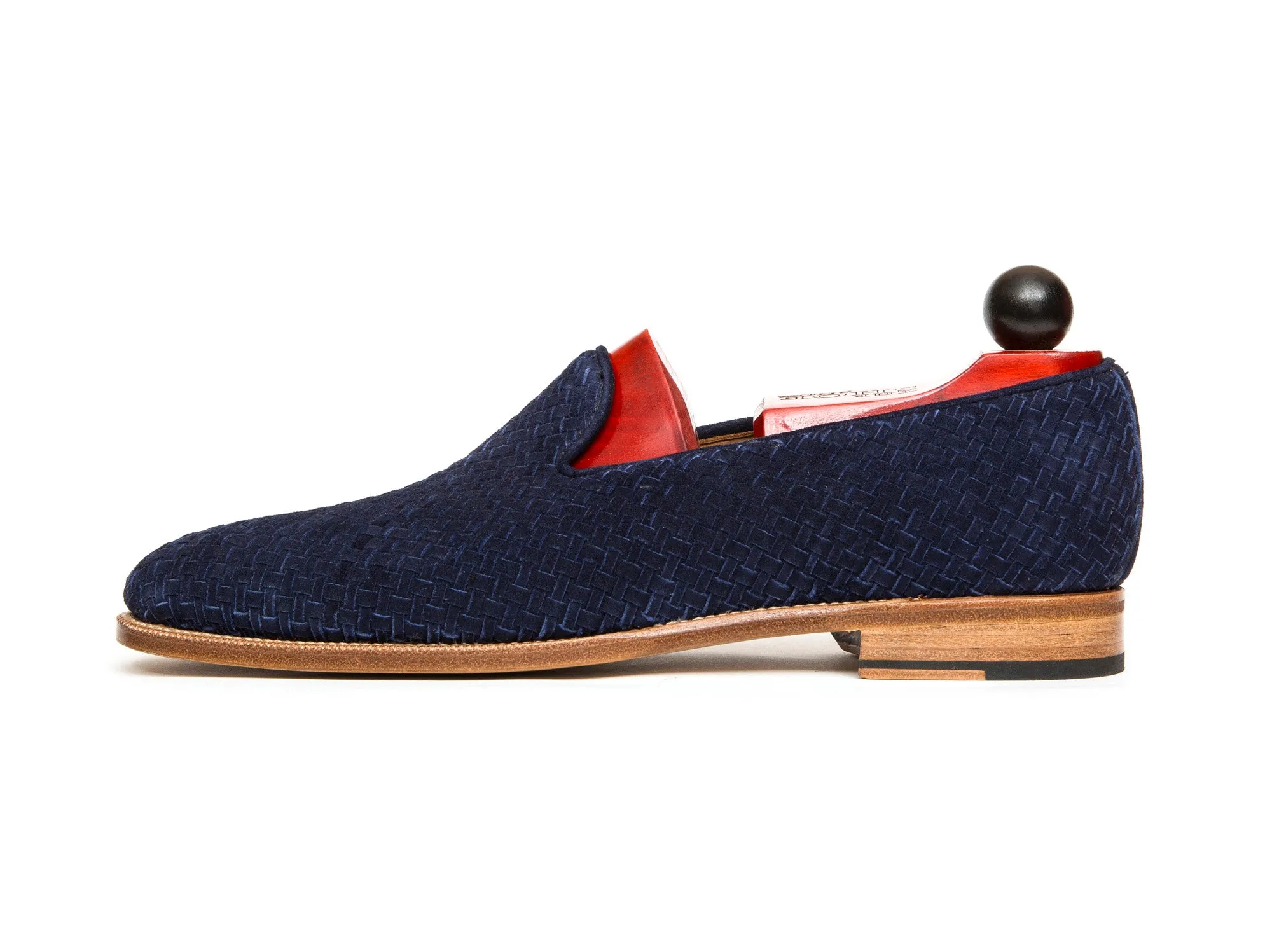 Laurelhurst II - MTO - Braided Navy Suede - TMG Last - Natural Single Leather Sole