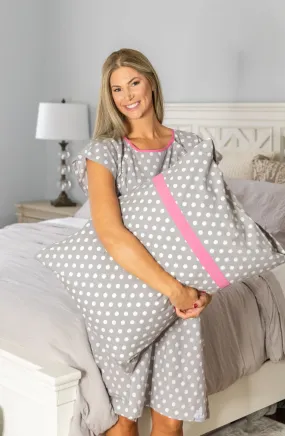 Lisa Hospital Patient Gownie & Matching Pillowcase Set