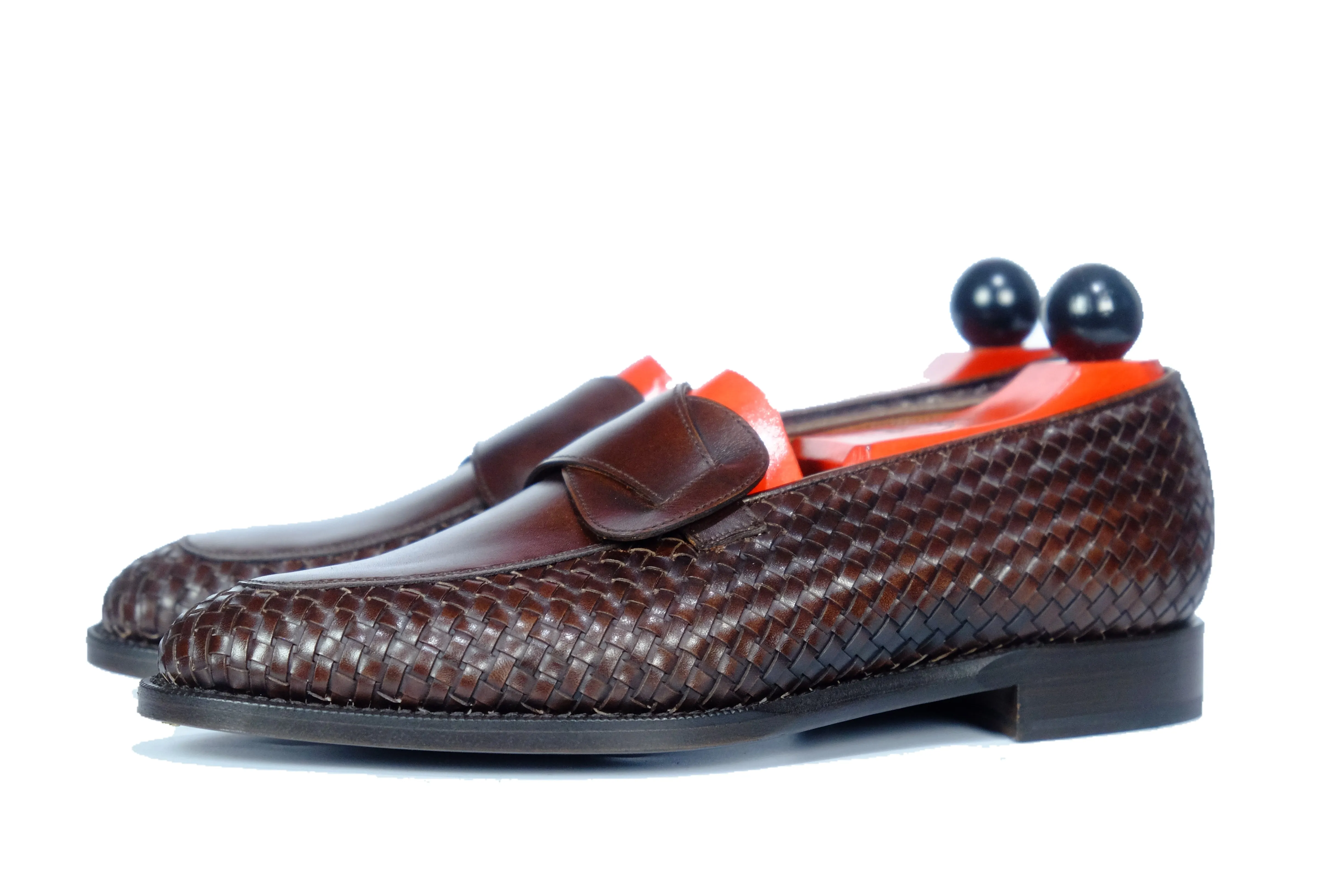 Meridian - MTO - Dark Chestnut Calf / Dark Chestnut Calf Braided - TMG Last - Single Leather Sole