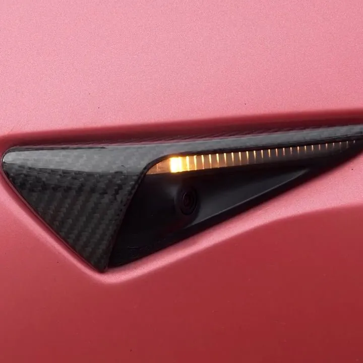 Model 3 / S / X Side Camera Turn Signal Cover - Carbon Fiber Exterior Mods