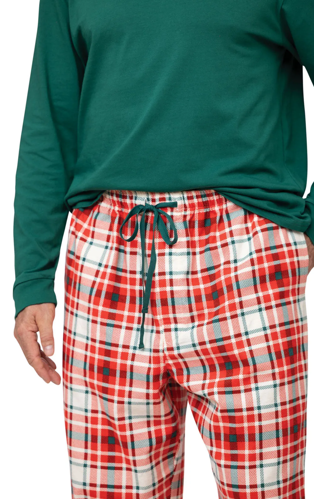 Modern Plaid Pullover Mens Pajamas - Couples