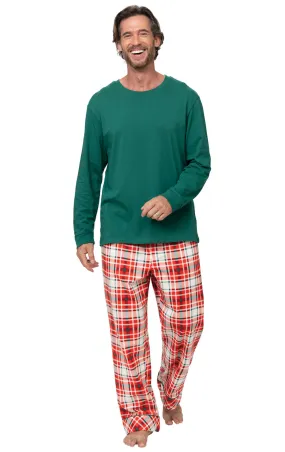 Modern Plaid Pullover Mens Pajamas - Couples