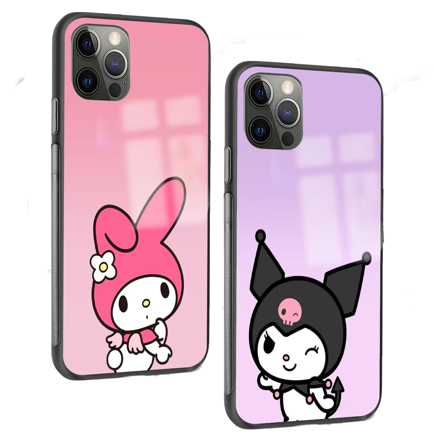 My Melody - Kuromi Aesthetic Matching Phone Glass Cases