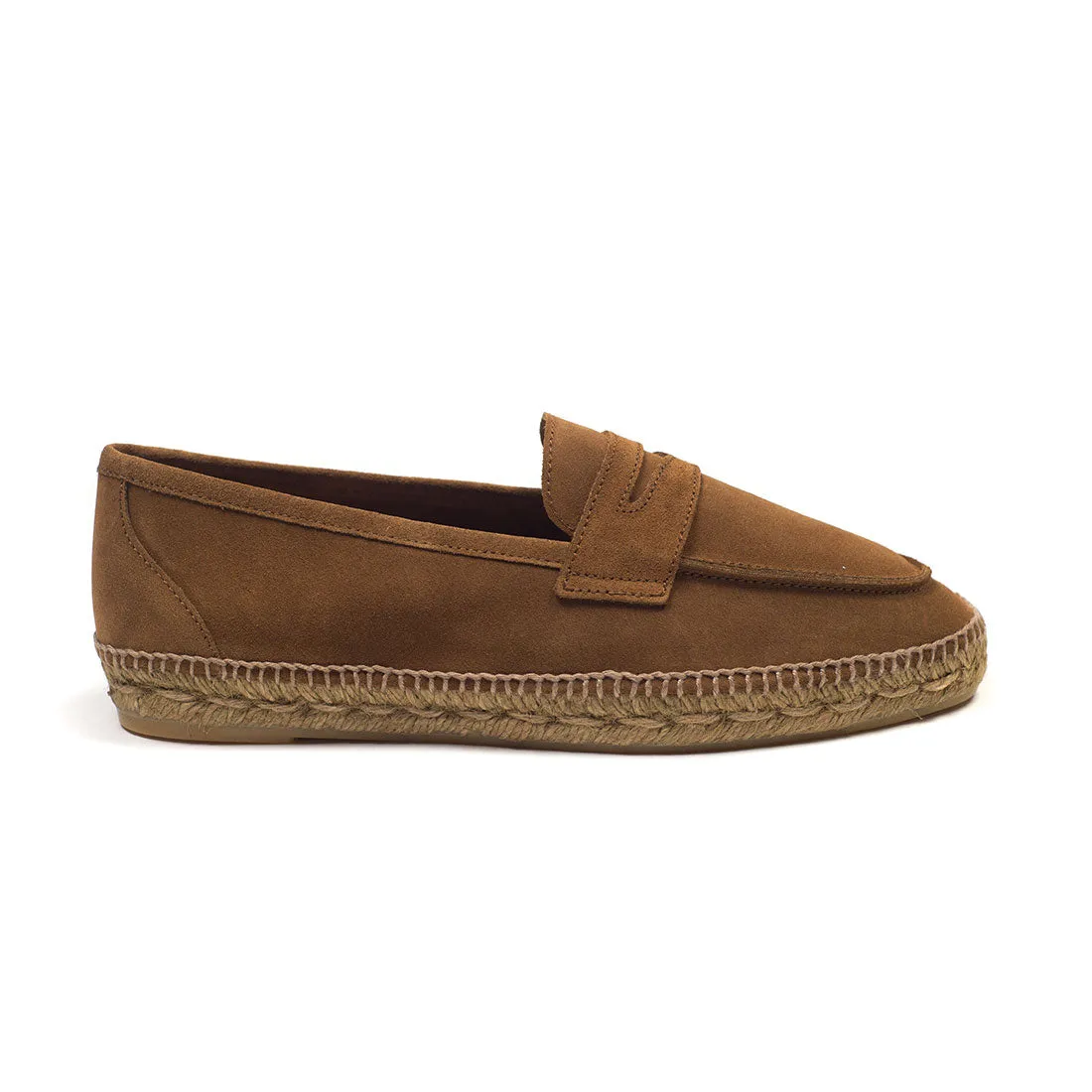 Nacho penny-loafer style espadrilles in snuff suede (restock)