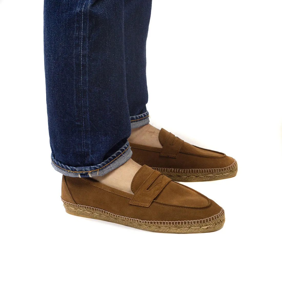 Nacho penny-loafer style espadrilles in snuff suede (restock)