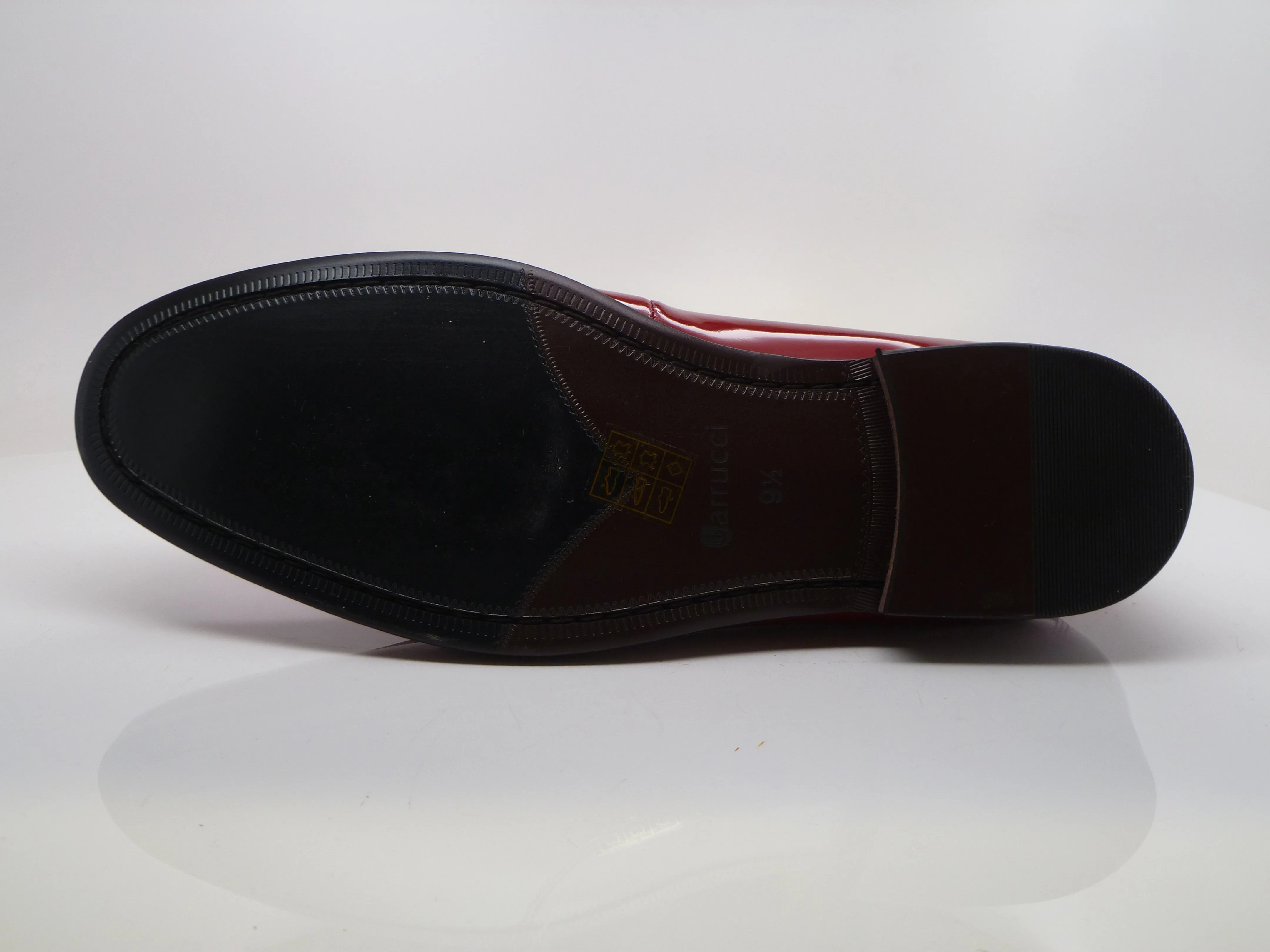 Patent Leather & Suede Slip-On Loafer Red